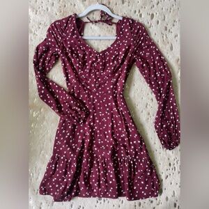 Hollister Burgundy Long Sleeve Dress XS